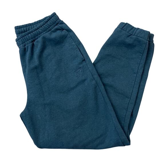 Mens Gymshark Tapered Cotton Blended Jogger Pants Size S Green - Picture 1 of 5